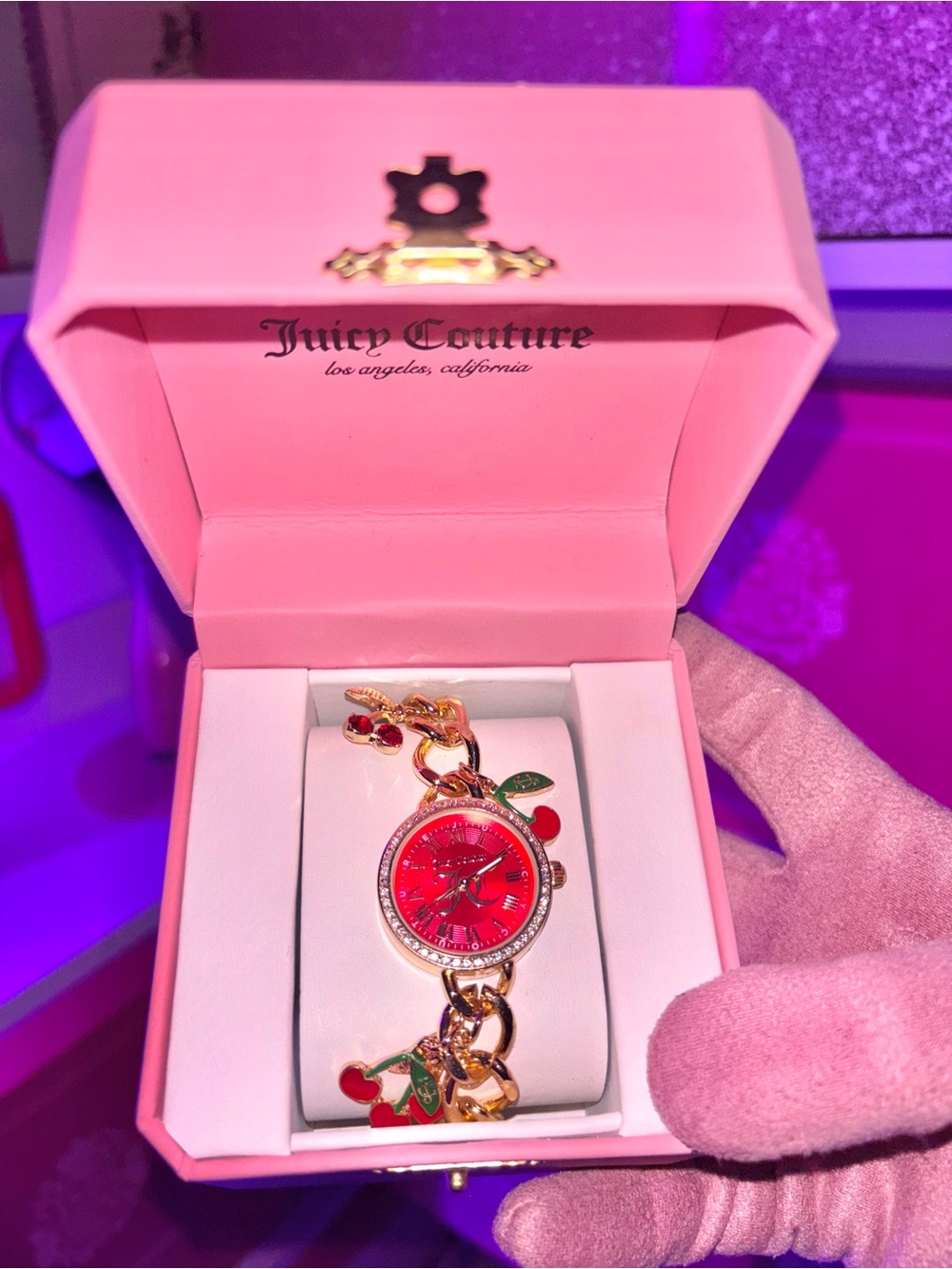 Juicy couture women’s Watch With cherry charms in red color 🍒❤️🎀